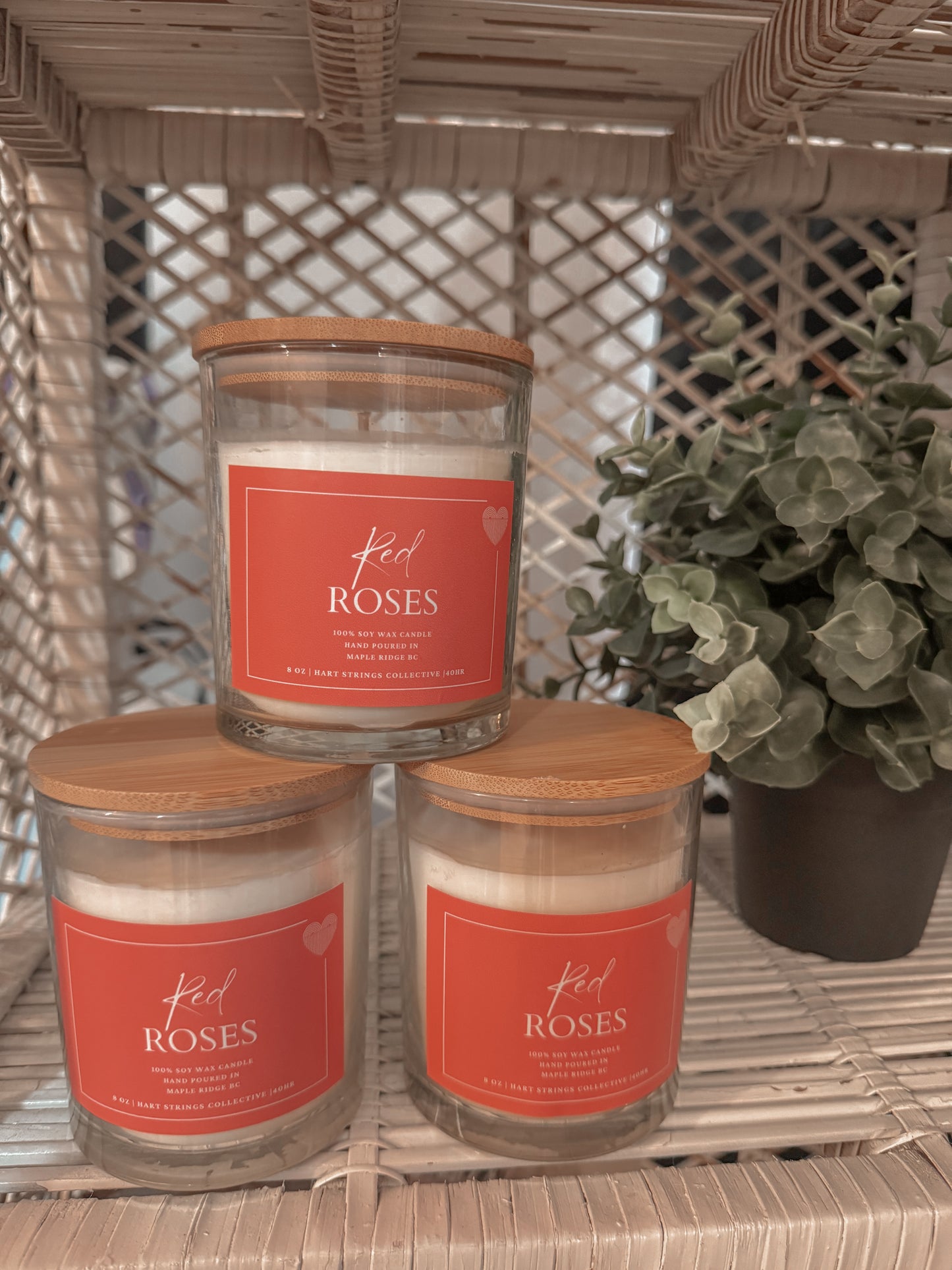 Red Roses Soy Candle 8oz