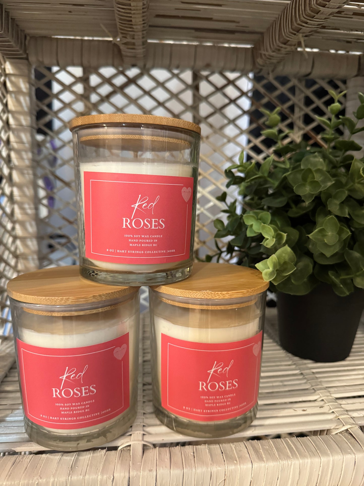 Red Roses Soy Candle 8oz