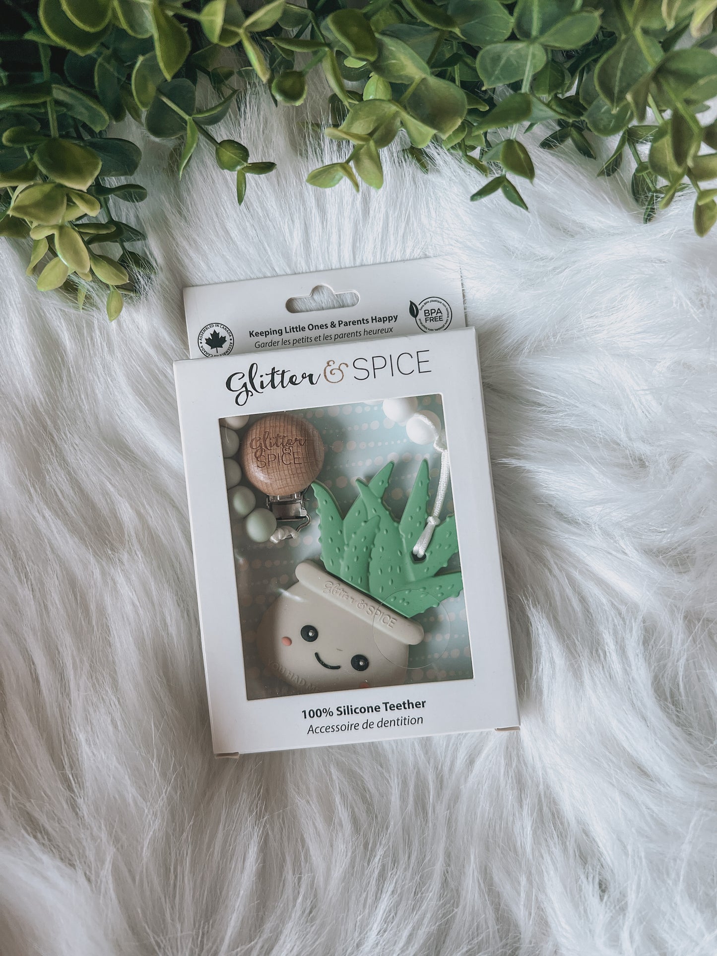 Glitter & Spice Pacifier Teether - Aloe