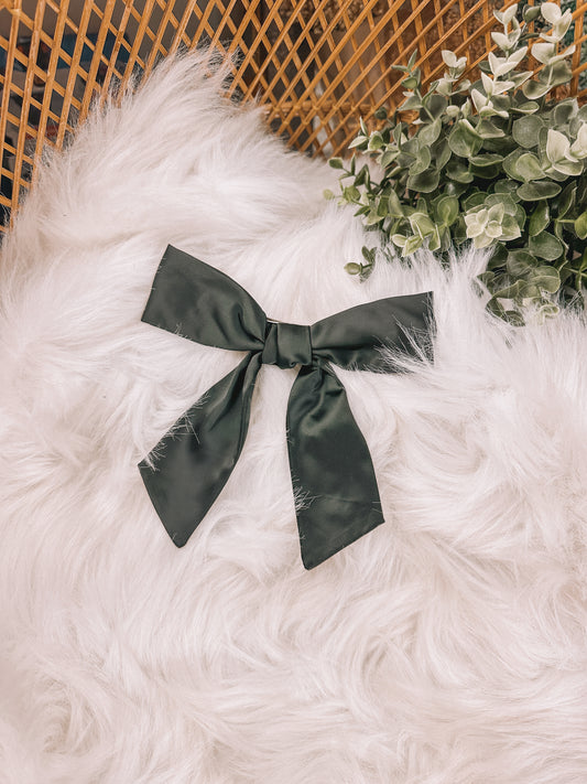 The BL- Satin Hair Bow Black